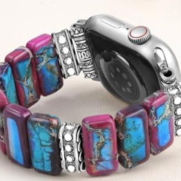 NEW Boho Stone Purple Apple Watch Band - Picture 4 of 5